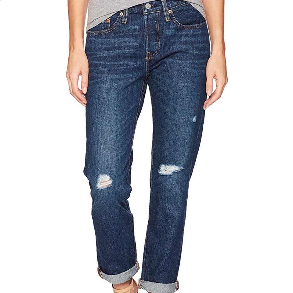 Levi’s 501 Distressed Boyfriend Jeans